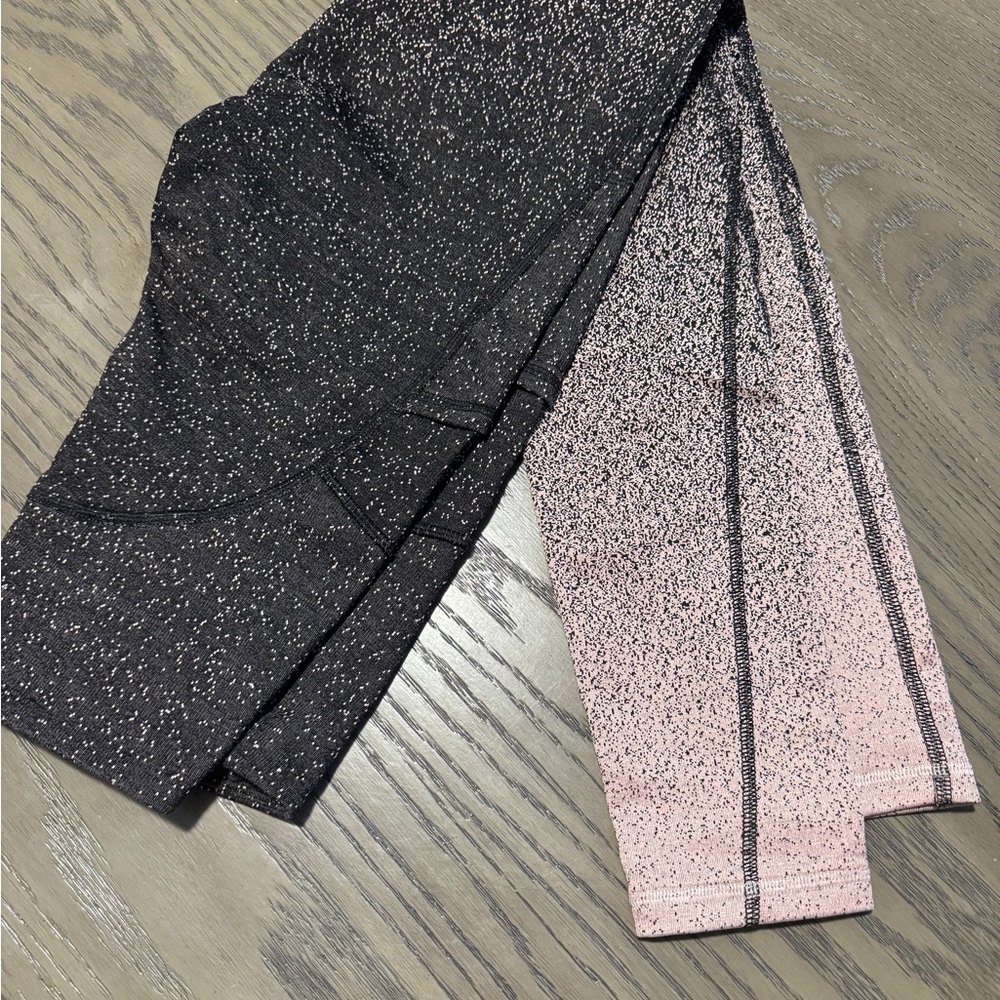 Black and Pink Speckled Leggings